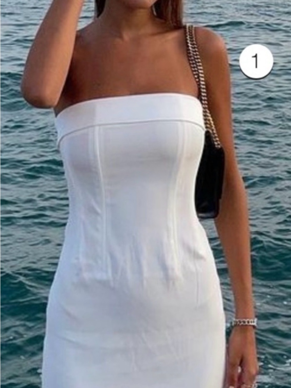 With Jean Strapless White Mini Dress — Sleek Tube Silhouette
